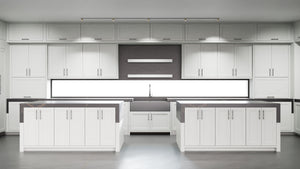 Bellrose Dove Gray ( Maple | Plain Cut [ Frameless • Satin • Painted ] - 10' X 10' Kitchen Cabinet ) | Assembled In USA