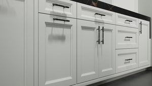 Bellrose Dove Gray ( Maple | Plain Cut [ Frameless • Satin • Painted ] - 10' X 10' Kitchen Cabinet ) | Assembled In USA