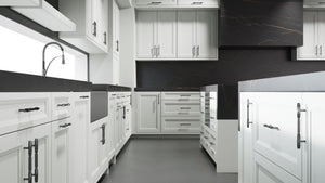 Bellrose Dove Gray ( Maple | Plain Cut [ Frameless • Satin • Painted ] - 10' X 10' Kitchen Cabinet ) | Assembled In USA