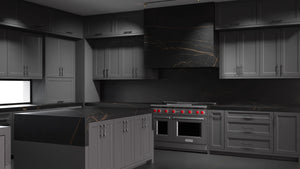 Bellrose Iron Ore ( Maple | Plain Cut [ Frameless • Satin • Painted ] - 10' X 10' Kitchen Cabinet ) | Assembled In USA