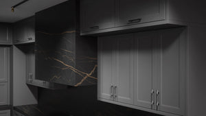 Bellrose Iron Ore ( Maple | Plain Cut [ Frameless • Satin • Painted ] - 10' X 10' Kitchen Cabinet ) | Assembled In USA