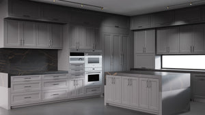 Bellrose Iron Ore ( Maple | Plain Cut [ Frameless • Satin • Painted ] - 10' X 10' Kitchen Cabinet ) | Assembled In USA