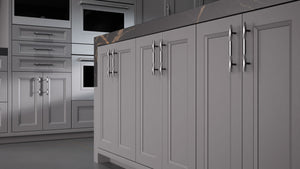 Bellrose Iron Ore ( Maple | Plain Cut [ Frameless • Satin • Painted ] - 10' X 10' Kitchen Cabinet ) | Assembled In USA