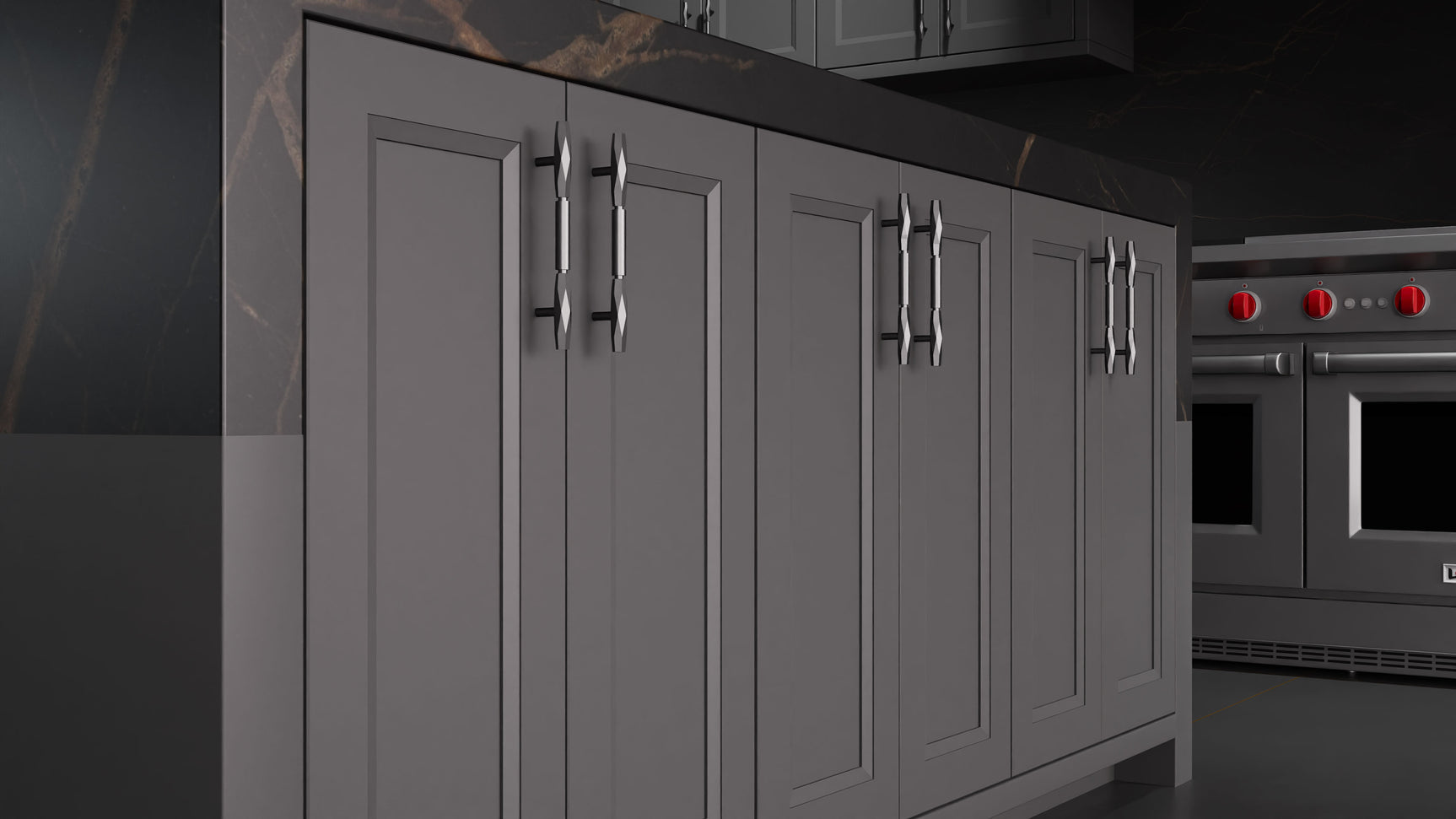 Bellrose Iron Ore ( Maple | Plain Cut [ Frameless • Satin • Painted ] - 10' X 10' Kitchen Cabinet ) | Assembled In USA