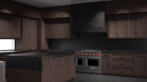 Bellrose Misty Gray ( Cherry | Plain Cut [ Frameless • Satin • Stained ] - 10' X 10' Kitchen Cabinet ) | Assembled In USA