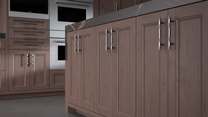 Bellrose Misty Gray ( Cherry | Plain Cut [ Frameless • Satin • Stained ] - 10' X 10' Kitchen Cabinet ) | Assembled In USA