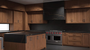 Bellrose Natural Walnut ( Walnut | Plain Cut [ Frameless • Satin • Stained ] - 10' X 10' Kitchen Cabinet ) | Assembled In USA