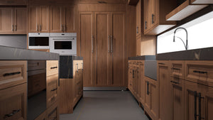 Bellrose Natural Walnut ( Walnut | Plain Cut [ Frameless • Satin • Stained ] - 10' X 10' Kitchen Cabinet ) | Assembled In USA