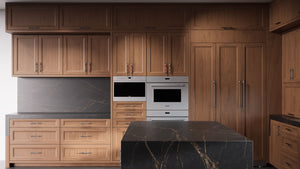 Bellrose Natural Walnut ( Walnut | Plain Cut [ Frameless • Satin • Stained ] - 10' X 10' Kitchen Cabinet ) | Assembled In USA