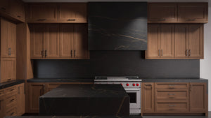 Bellrose Natural Walnut ( Walnut | Plain Cut [ Frameless • Satin • Stained ] - 10' X 10' Kitchen Cabinet ) | Assembled In USA