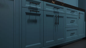 Bellrose Oceana Blue ( Maple | Plain Cut [ Frameless • Satin • Painted ] - 10' X 10' Kitchen Cabinet ) | Assembled In USA