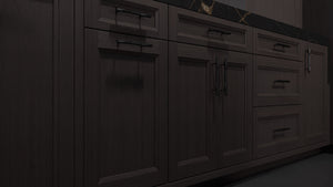 Bellrose Onyx Oak ( White_Oak | Rift Cut [ Frameless • Wire Brushed • Stained ] - 10' X 10' Kitchen Cabinet ) | Assembled In USA