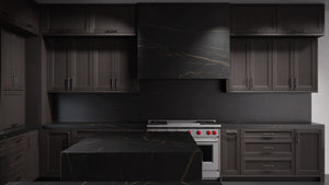 Bellrose Onyx Oak ( White_Oak | Rift Cut [ Frameless • Wire Brushed • Stained ] - 10' X 10' Kitchen Cabinet ) | Assembled In USA