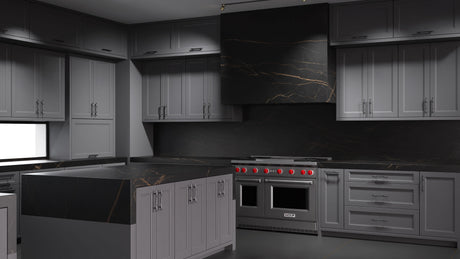 Bellrose Peppercorn ( Maple | Plain Cut [ Frameless • Satin • Painted ] - 10' X 10' Kitchen Cabinet ) | Assembled In USA