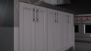 Bellrose Peppercorn ( Maple | Plain Cut [ Frameless • Satin • Painted ] - 10' X 10' Kitchen Cabinet ) | Assembled In USA