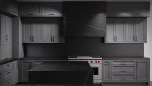 Bellrose Peppercorn ( Maple | Plain Cut [ Frameless • Satin • Painted ] - 10' X 10' Kitchen Cabinet ) | Assembled In USA