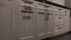 Bellrose Pewter Cherry ( Cherry | Plain Cut [ Frameless • Satin • Stained ] - 10' X 10' Kitchen Cabinet ) | Assembled In USA