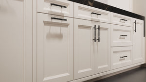 Bellrose Repose Gray ( Maple | Plain Cut [ Frameless • Satin • Painted ] - 10' X 10' Kitchen Cabinet ) | Assembled In USA