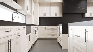 Bellrose Repose Gray ( Maple | Plain Cut [ Frameless • Satin • Painted ] - 10' X 10' Kitchen Cabinet ) | Assembled In USA