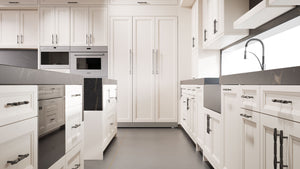 Bellrose Repose Gray ( Maple | Plain Cut [ Frameless • Satin • Painted ] - 10' X 10' Kitchen Cabinet ) | Assembled In USA