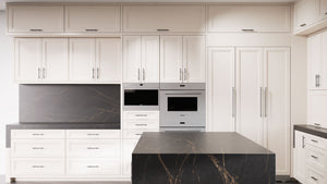 Bellrose Repose Gray ( Maple | Plain Cut [ Frameless • Satin • Painted ] - 10' X 10' Kitchen Cabinet ) | Assembled In USA