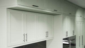 Bellrose Sage Green ( Maple | Plain Cut [ Frameless • Satin • Painted ] - 10' X 10' Kitchen Cabinet ) | Assembled In USA