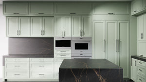 Bellrose Sage Green ( Maple | Plain Cut [ Frameless • Satin • Painted ] - 10' X 10' Kitchen Cabinet ) | Assembled In USA