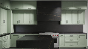 Bellrose Sage Green ( Maple | Plain Cut [ Frameless • Satin • Painted ] - 10' X 10' Kitchen Cabinet ) | Assembled In USA