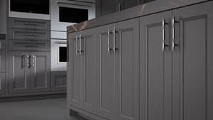 Bellrose Simply Black ( Maple | Plain Cut [ Frameless • Satin • Painted ] - 10' X 10' Kitchen Cabinet ) | Assembled In USA