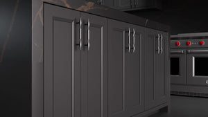 Bellrose Simply Black ( Maple | Plain Cut [ Frameless • Satin • Painted ] - 10' X 10' Kitchen Cabinet ) | Assembled In USA