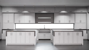 Bellrose Simply Gray ( Maple | Plain Cut [ Frameless • Satin • Painted ] - 10' X 10' Kitchen Cabinet ) | Assembled In USA