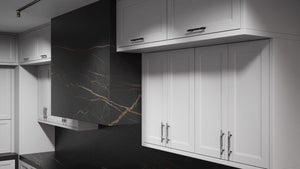 Bellrose Simply Gray ( Maple | Plain Cut [ Frameless • Satin • Painted ] - 10' X 10' Kitchen Cabinet ) | Assembled In USA