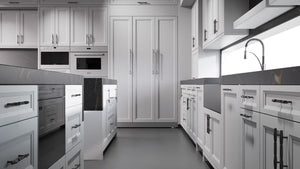 Bellrose Simply Gray ( Maple | Plain Cut [ Frameless • Satin • Painted ] - 10' X 10' Kitchen Cabinet ) | Assembled In USA