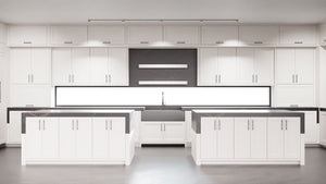 Bellrose Simply White ( Maple | Plain Cut [ Frameless • Satin • Painted ] - 10' X 10' Kitchen Cabinet ) | Assembled In USA