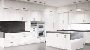 Bellrose Simply White ( Maple | Plain Cut [ Frameless • Satin • Painted ] - 10' X 10' Kitchen Cabinet ) | Assembled In USA