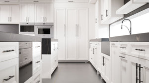 Bellrose Simply White ( Maple | Plain Cut [ Frameless • Satin • Painted ] - 10' X 10' Kitchen Cabinet ) | Assembled In USA