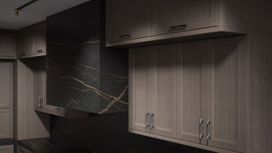 Bellrose Urban Oak ( White_Oak | Rift Cut [ Frameless • Wire Brushed • Stained ] - 10' X 10' Kitchen Cabinet ) | Assembled In USA