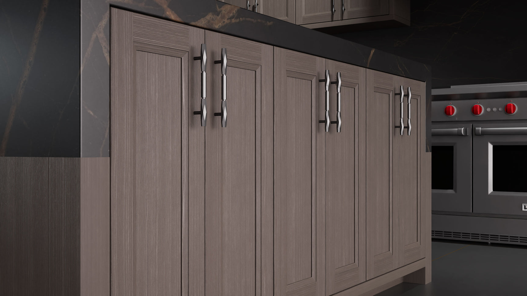 Bellrose Urban Oak ( White_Oak | Rift Cut [ Frameless • Wire Brushed • Stained ] - 10' X 10' Kitchen Cabinet ) | Assembled In USA