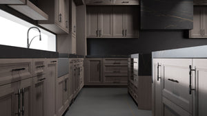 Bellrose Urban Oak ( White_Oak | Rift Cut [ Frameless • Wire Brushed • Stained ] - 10' X 10' Kitchen Cabinet ) | Assembled In USA