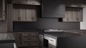 Bellrose Urban Oak ( White_Oak | Rift Cut [ Frameless • Wire Brushed • Stained ] - 10' X 10' Kitchen Cabinet ) | Assembled In USA