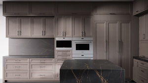 Bellrose Urban Oak ( White_Oak | Rift Cut [ Frameless • Wire Brushed • Stained ] - 10' X 10' Kitchen Cabinet ) | Assembled In USA