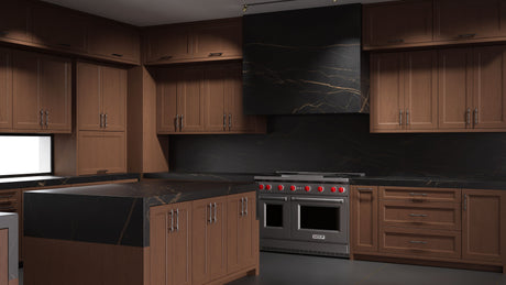 Bellrose Winter Wheat ( Cherry | Plain Cut [ Frameless • Satin • Stained ] - 10' X 10' Kitchen Cabinet ) | Assembled In USA