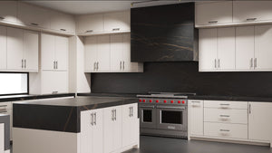 Clayton Anew Gray ( Maple | Plain Cut [ Frameless • Satin • Painted ] - 10' X 10' Kitchen Cabinet ) | Assembled In USA