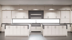 Clayton Anew Gray ( Maple | Plain Cut [ Frameless • Satin • Painted ] - 10' X 10' Kitchen Cabinet ) | Assembled In USA