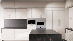 Clayton Anew Gray ( Maple | Plain Cut [ Frameless • Satin • Painted ] - 10' X 10' Kitchen Cabinet ) | Assembled In USA