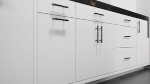 Clayton Bright White ( Maple | Plain Cut [ Frameless • Satin • Painted ] - 10' X 10' Kitchen Cabinet ) | Assembled In USA