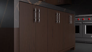 Clayton Cherry Black Walnut ( Cherry | Plain Cut [ Frameless • Satin • Stained ] - 10' X 10' Kitchen Cabinet ) | Assembled In USA