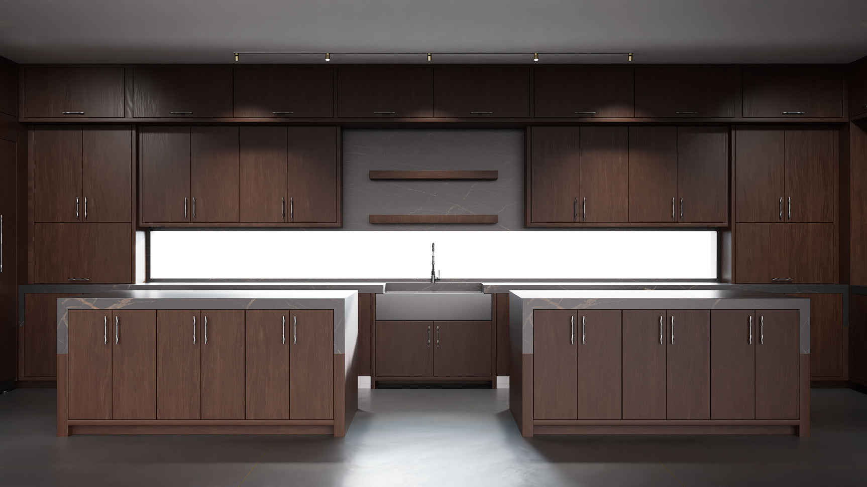 Clayton Cherry Cognac ( Cherry | Plain Cut [ Frameless • Satin • Stained ] - 10' X 10' Kitchen Cabinet ) | Assembled In USA