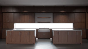 Clayton Cherry Cognac ( Cherry | Plain Cut [ Frameless • Satin • Stained ] - 10' X 10' Kitchen Cabinet ) | Assembled In USA