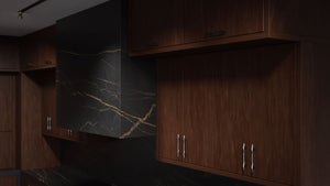 Clayton Cherry Cognac ( Cherry | Plain Cut [ Frameless • Satin • Stained ] - 10' X 10' Kitchen Cabinet ) | Assembled In USA